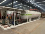 Chengli 10 ton LPG skid station carbon steel tank exterior view
