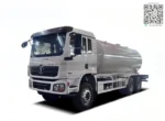 Rear view of 20,000 liter Q345R LPG tank on truck chassis