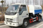 4x2 hook lift garbage truck side profile with 4 CBM cargo box