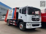 Dongfeng 10CBM garbage compactor truck exterior view with enclosed body