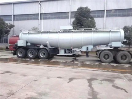 18cbm tri-axle sulfuric acid tank semi trailer side view