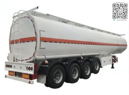 Chengli 4 axle fuel tank trailer side view with mono-block cylinder