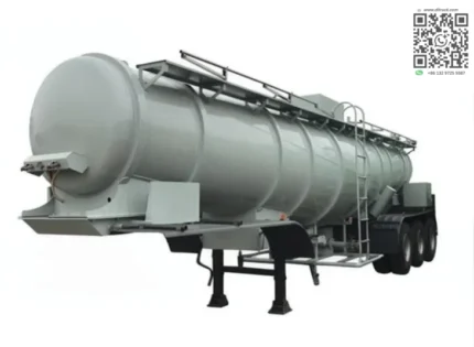 21m3 V-type concentrated sulfuric acid tank trailer side view