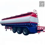 Chengli 3-axle 48cbm fuel tank semi trailer side view showing mono block cylinder body