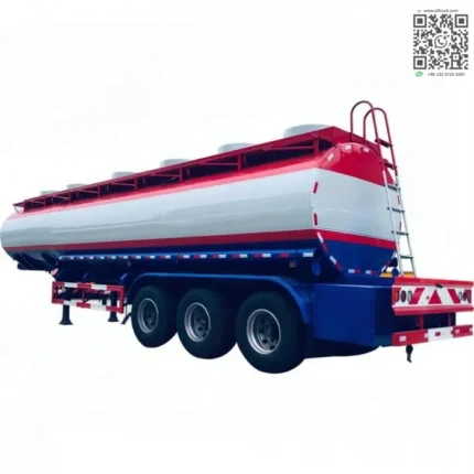 Chengli 3-axle 48cbm fuel tank semi trailer side view showing mono block cylinder body