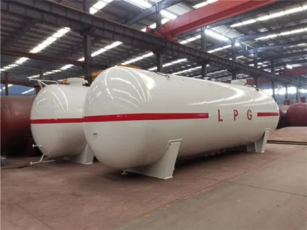 Chengli 60000L LPG storage tank overall view showing cylindrical vessel on skid