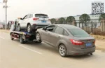 Foton flatbed tow truck with single cab and Q235 carbon steel bed