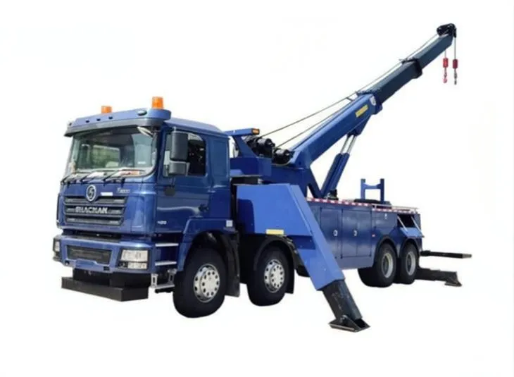 SHACMAN F3000 Rotator 30 Ton Road Recovery Wrecker Truck 1 SHACMAN F3000 rotator wrecker truck side view showing towing boom