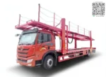 FAW J6L car carrier truck side view with hydraulic decks