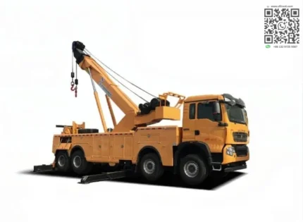 HOWO 8x4 rotator wrecker towing truck side view