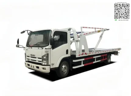 ISUZU 4x2 flatbed tow truck side view