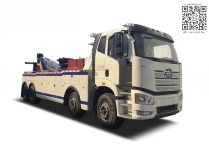 FAW J6P 8x4 25 ton wrecker truck side profile view