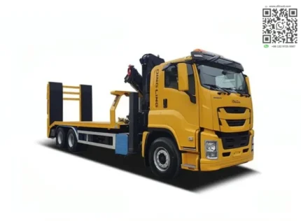 ISUZU GIGA 6X4 recovery truck with 10 ton hydraulic crane and flatbed platform