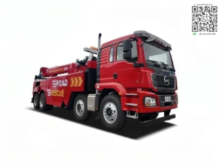 SHACMAN H3000 50T rotator rescue tow truck in side view
