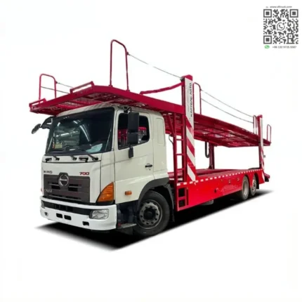 HINO 6X2 car carrier truck side profile view