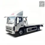 JAC flatbed tow truck overall side view showing 6995 mm body length