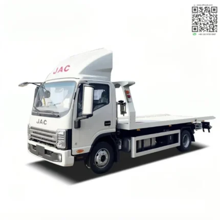 JAC flatbed tow truck overall side view showing 6995 mm body length