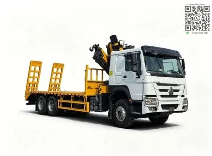 30Ton self loader truck with crane on flatbed