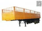 40ft fence dropside cargo semi trailer side view with I-beam chassis