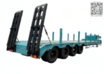 Chengli 4 axle 60 ton lowbed low loader semi trailer side view