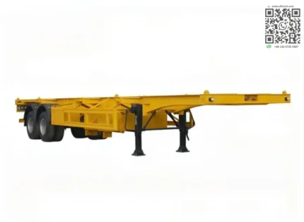 20ft skeleton container trailer side view showing chassis frame