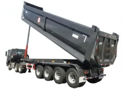 Side view of Chengli 4 axle U-shape tipper dump semi-trailer