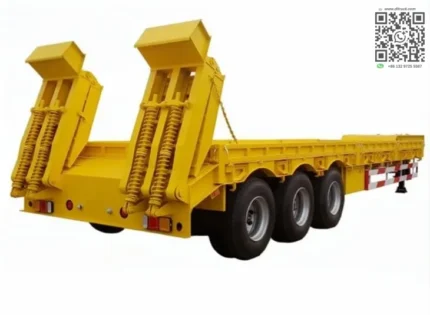 3 tri-axle 60T low bed loader semi trailer side view