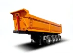 Full side view of 4 axle 60tons dump tipper truck trailer