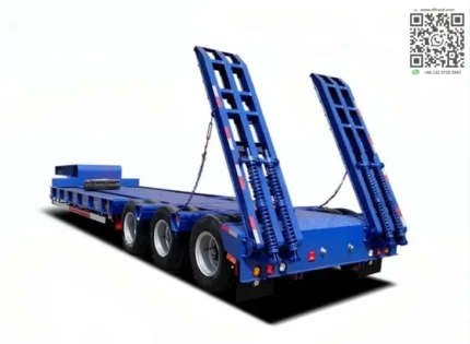 3 axle 60 ton low bed semi trailer side view