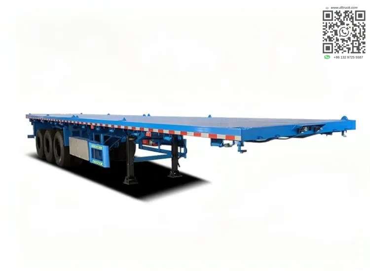40FT Tri-Axle Flatbed Trailer for Container Loading - Chengli Factory 1 40FT tri-axle flatbed trailer chassis with I beam frame