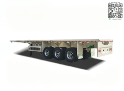 3 axle flatbed semi trailer overall side view