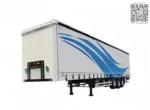 White and blue side curtain on Chengli semi trailer