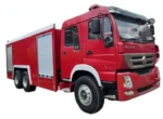 HOWO 12-ton fire truck side view in red paint