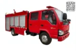 ISUZU 600P 3-ton water tank fire fighting truck side profile view