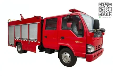 ISUZU 600P 3-ton water tank fire fighting truck side profile view