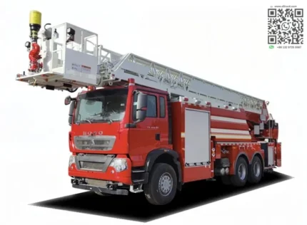 Sinotruk HOWO 42-meter aerial ladder fire truck side view