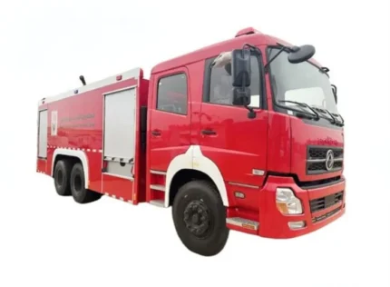 18 ton water tank fire truck side view showing chassis