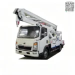 HOWO 45FT 14m aerial bucket truck with elevated platform at full working height