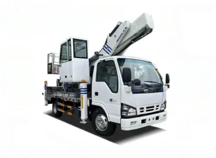 ISUZU 100P cab with air conditioning on the aerial work platform