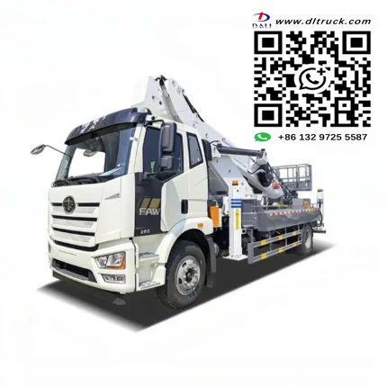 FAW 45m straight boom aerial lift truck full side view