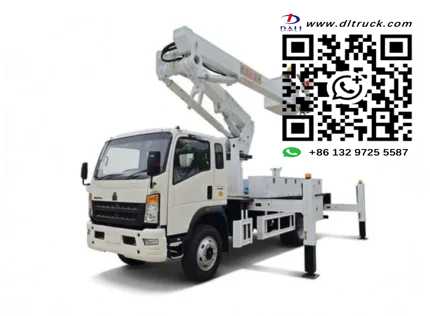 Side view of the HOWO 18m insulated bucket truck
