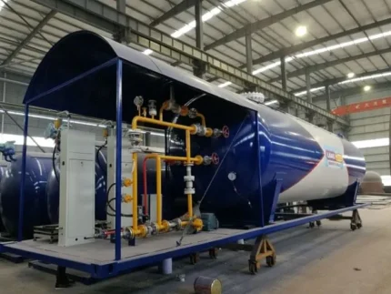 Chengli 50cbm 25MT LPG mobile filling skid station exterior view