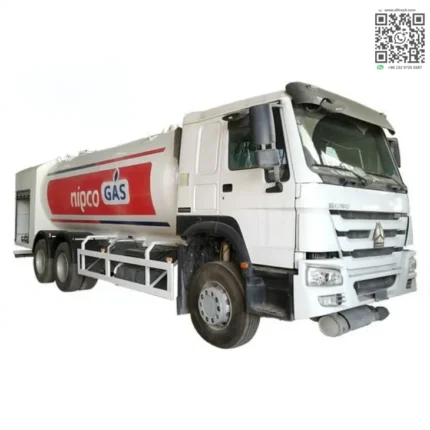 Howo 24000L propane tank truck side view on road