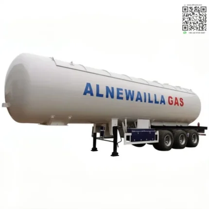 54000L LPG transport tanker truck with integrated sun shelter on FUWA 3-axle chassis