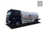 Side view of LPG tanker truck showing equipment and valve box placement