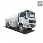 Horizontal cylindrical LPG tank on truck chassis