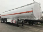 Top view of 45000L fuel tanker with aluminum manhole covers