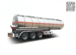 Round shape asphalt tank semi trailer front view