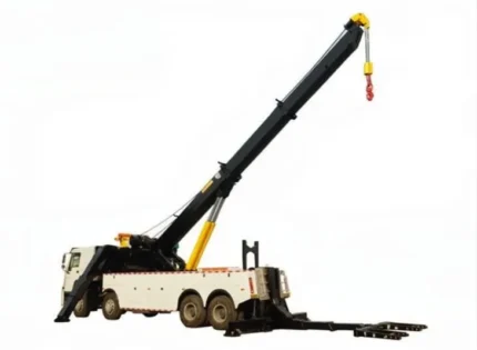 360 degree rotation boom system on 50 tons recovery truck rear section