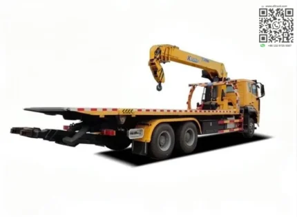 HW76 cabin white Sinotruk tow truck side view